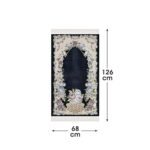 Zemzem Bursa Çiçekli Astarlı Dokuma Seccade Siyah Renk - Görsel 4