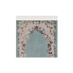 Zemzem Bursa Çiçekli Astarlı Dokuma Seccade Su Yeşili Renk - Görsel 2