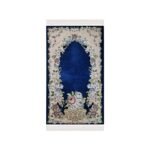 Zemzem Bursa Çiçekli Astarlı Dokuma Seccade Lacivert Renk