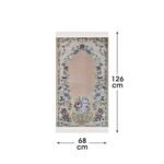 Zemzem Bursa Çiçekli Astarlı Dokuma Seccade Krem Renk - Görsel 4