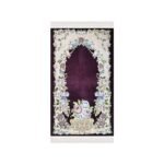 Zemzem Bursa Çiçekli Astarlı Dokuma Seccade Mor Renk