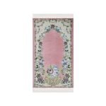 Zemzem Bursa Çiçekli Astarlı Dokuma Seccade Pembe Renk