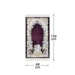 Zemzem Bursa Çiçekli Astarlı Dokuma Seccade Mor Renk - Görsel 4