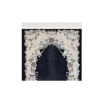 Zemzem Bursa Çiçekli Astarlı Dokuma Seccade Siyah Renk - Görsel 2