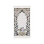 Zemzem Bursa Çiçekli Astarlı Dokuma Seccade Bej Renk