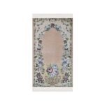 Zemzem Bursa Çiçekli Astarlı Dokuma Seccade Krem Renk