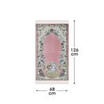 Zemzem Bursa Çiçekli Astarlı Dokuma Seccade Pembe Renk - Görsel 4