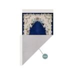 Zemzem Bursa Çiçekli Astarlı Dokuma Seccade Lacivert Renk - Görsel 3