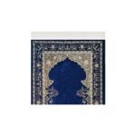 Zemzem Lacivert Renkli Çiçekli Mihraplı Dokuma Seccade 500 gr - Görsel 2