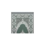 Zemzem Yeşil Renkli Simli Goblen Seccade - Görsel 2