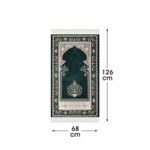 Zemzem Yeşil Renkli Çiçekli Mihraplı Dokuma Seccade - Görsel 4